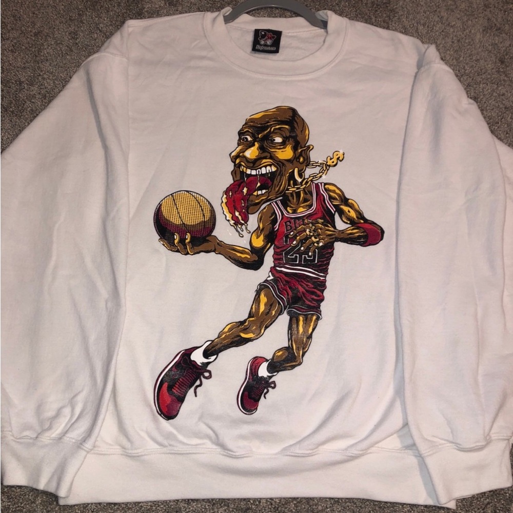Michael Jordan Y2K “The Freshnes”White Sweatshirt - Size Medium
